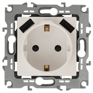 14-4109-02 ��� ������� 2P+E 16A-250�, ����. � 2xUSB 5�-3�, ��� Elegance, �������� ����� ��� ������: �0047868