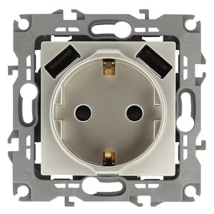 14-4109-04 ��� ������� 2P+E 16A-250�, ����. � 2xUSB 5�-3�, ��� Elegance, ������� ��� ������: �0047870
