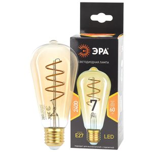 F-LED ST64-7W-824-E27 spiral gold ��� (��������, ���� ���, 7��, ����, E27) ��� ������: �0047665