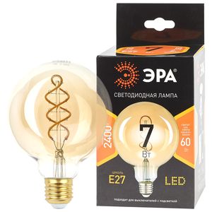 F-LED G95-7W-824-E27 spiral gold ��� (��������, ��� ���� ���, 7��, ����, E27) ��� ������: �0047663